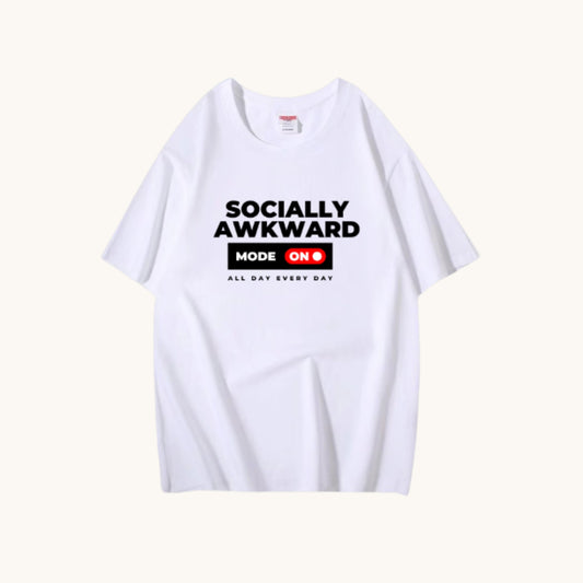 「社恐 Unisex 落肩Tee」 (Awkward Mode ON)