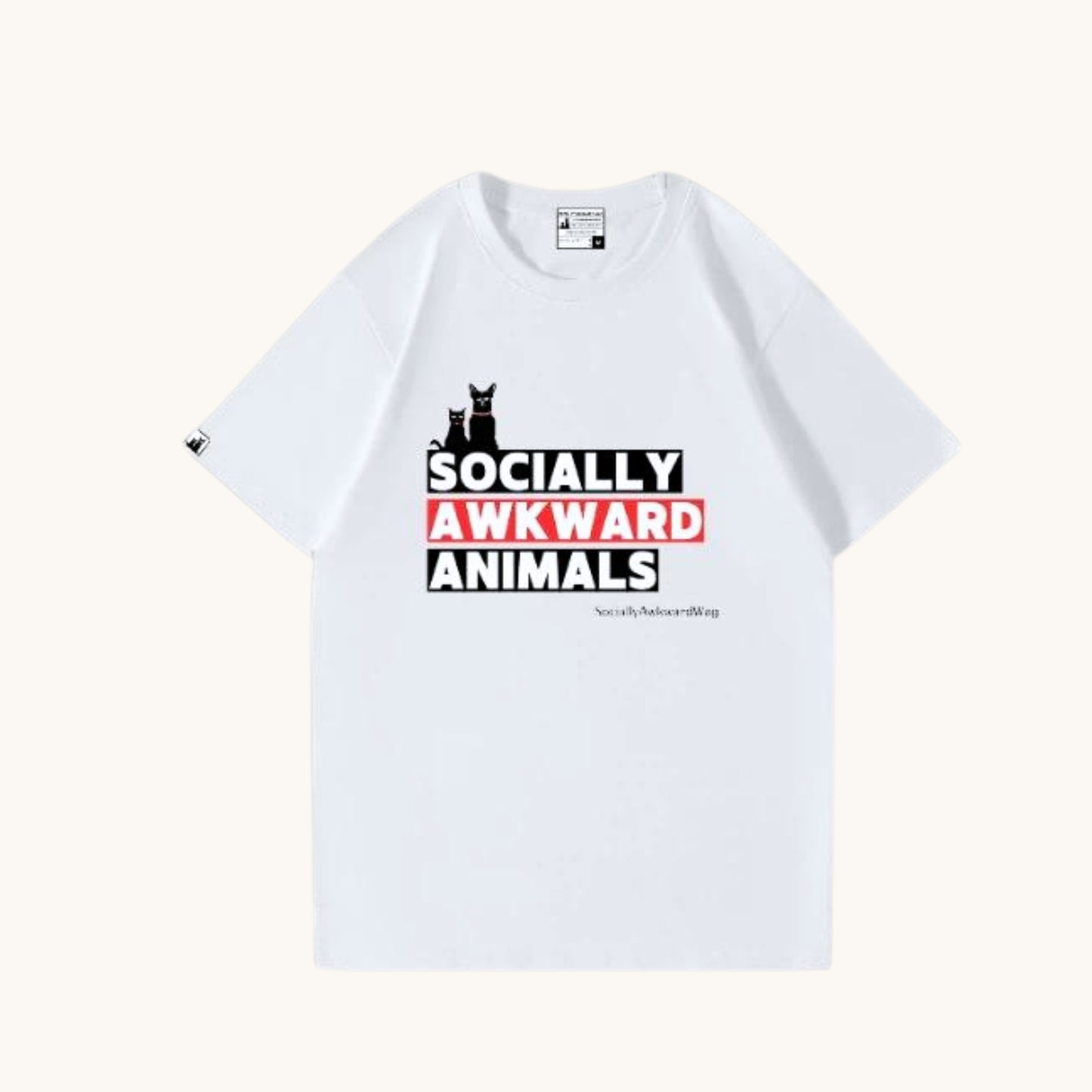 「社恐 Unisex 平肩Tee」 (SociallyAwkward Animals)