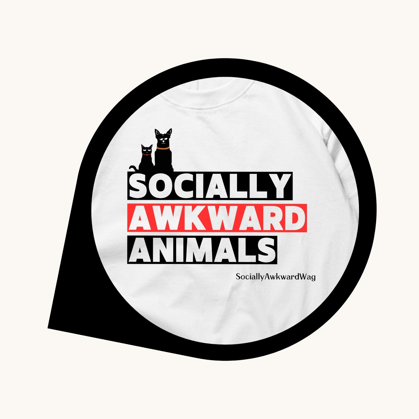 「社恐 Unisex 平肩Tee」 (SociallyAwkward Animals)